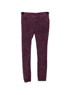 BDG Solid Purple Corduroy Mid-Rise Cigarette Pants 26W 30L